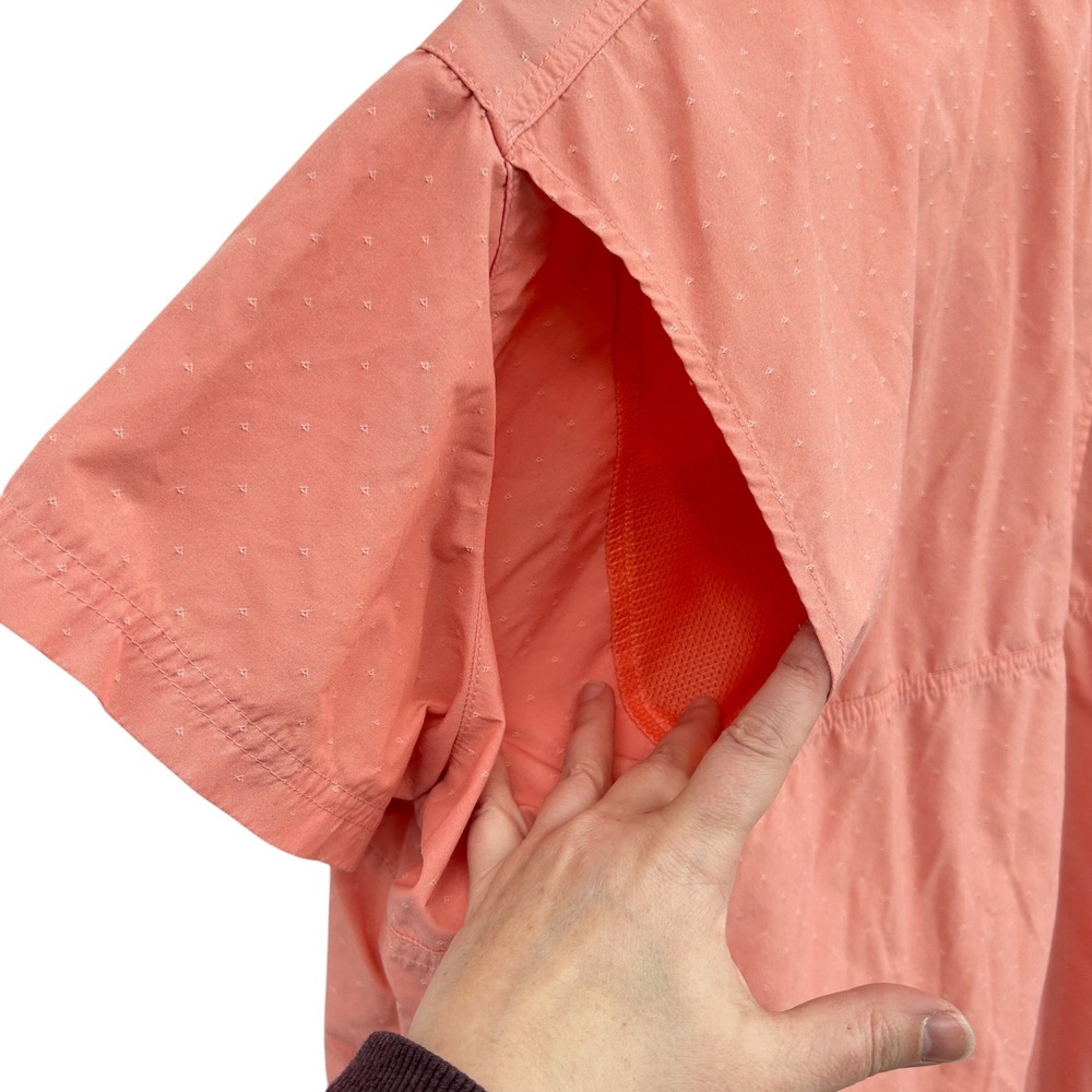 Columbia Omni Shade Sun Protection Shirt Womens L Coral Hiking Fishing Gorpcore - Picture 8 of 10